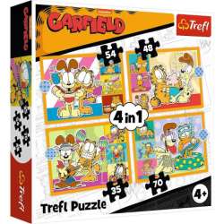 Puzzle 4w1 Garfield kocha lazanię 34673 Trefl (34673 TREFL)