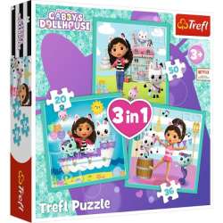 Puzzle 3w1 Aktywności Gabbi. Koci Domek Gabi. Gabby's Dollhouse 34871 Trefl (34871 TREFL)