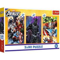 Puzzle 3x80el Dni pełne akcji. Marvel Avengers 34883 Trefl (34883 TREFL) - 1