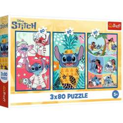Puzzle 3x80el Świat Stitcha. Lilo i Stitch 34885 Trefl (34885 TREFL)