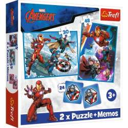 Puzzle 2w1 + memos Avengers Bohaterowie w akcji 93333 Trefl (93333 TREFL)