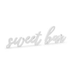 Drewniany napis Sweet bar biały 37x10cm