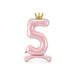Stojący balon foliowy 5 jasny róż 84cm - 1