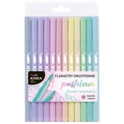 Flamastry dwustronne pastelowe B Brush 12 kolorów Kidea (DERF.FDPBB12KA)