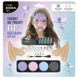 Zestaw Elfie uszy i farby do twarzy, diamenciki Kidea Derform (DERF.FDTZEUKA)