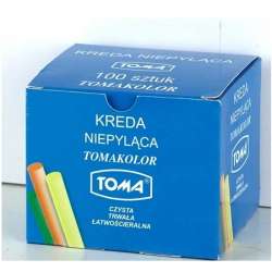 Kreda szkolna niepyląca kolorowa 100szt (OM-80201) - 1
