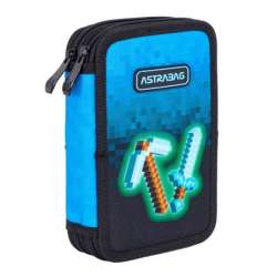Piórnik podwójny z wyposażeniem Astrabag Blue Pixel AC21 (503024054) - 1