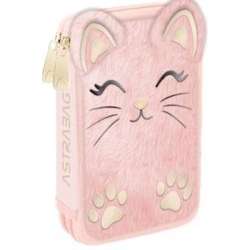 Piórnik poj z wyp Astrabag Fluffy Kitty ASTRA - 1