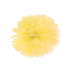 Pompon bibułowy żółty 25cm