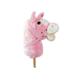 Konik na kiju. Hobby horse z dźwiękiem różowy - 1