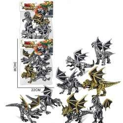 Dinozauro-smoki srebrne i złote 8szt - 1