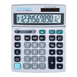 Kalkulator Donau Tech K-DT4129 12 cyfr 210x154x37mm metalowy srebrny (K-DT4125-01)