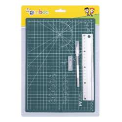 Mata do cięcia A4 + linijka aluminiowa 20cm, nożyk - 1