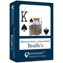 Karty do gry niebieskie ze znakami Braille'a
