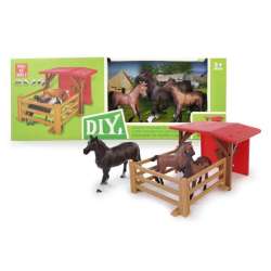 Zestaw zagroda dla koni DIY + figurki koni 3szt. (175282) - 1