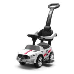 Jeździk dziecięcy z dźwiękiem i rączką Racer biały - 1