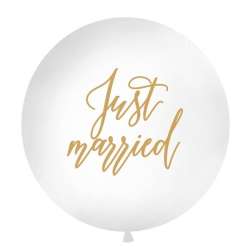 Balon Just married 1m biały