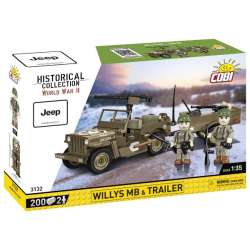 COBI 3132 Historical Collection WWII Willys MB & Trailer 200 klocków (COBI-3132)