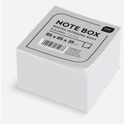 Kostka papierowa 85x85x35mm biała klejona (5902277174437) - 1