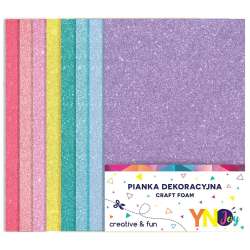 Pianka dekoracyjna brokat pastel 8szt (5902277263827)