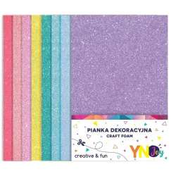 Pianka dekoracyjna brokat pastel 5szt - 1