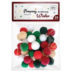 Pompony do dekoracji 35 sztuk Winter (5902277337221) - 1