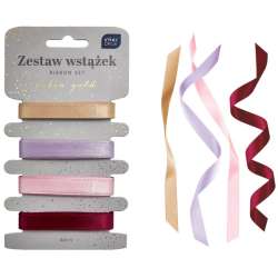 Zestaw wstążek 4x2m Satin Gold - 1