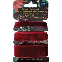 Zestaw tasiemek aksamitnych 3x2m Red Christmas