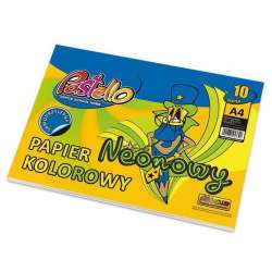Papier kolorowy A4 samoprzylep 10 kartek neon