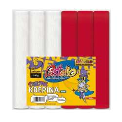 Krepina mini 20x250cm 180g biało-czerwona 6szt