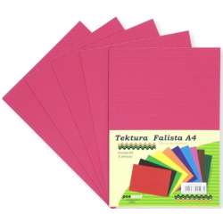 Tektura A4 falista ciemnoróżowa 5szt