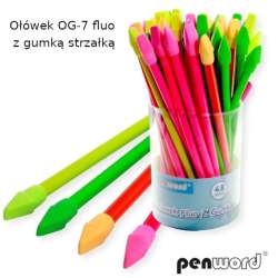 Ołówek fluo z gumką strzałką (48szt) - 1