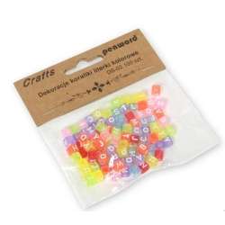 Koraliki literki kolorowe 6x6mm 100szt (5902557438426) - 1