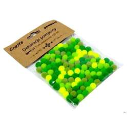 Dekoracje pompony 1cm mix zielony 120szt