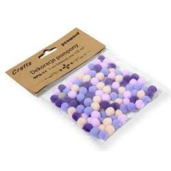 Dekoracje pompony 1cm mix fioletowy 120szt - 1