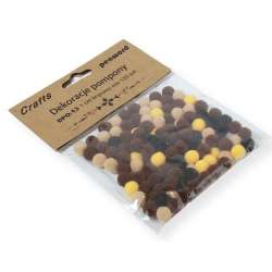 Dekoracje pompony 1cm mix brązowy 120szt - 1