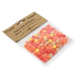 Dekoracje pompony 1cm mix pomarańczowy 120szt - 1