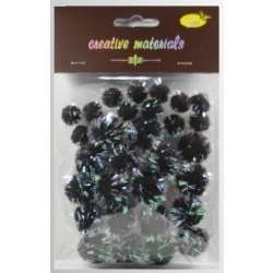 Pompony glitter czarne 15x25mm 30szt - 1