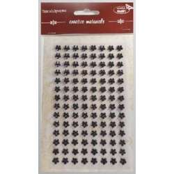 Stiker z kryształkami Kwiaty czarne 8mm 112szt - 1