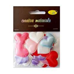 Aplikacje materiałowe serca 3cm 30szt MIX - 1