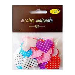Aplikacje materiałowe serca w kropeczki 3cm 30szt - 1