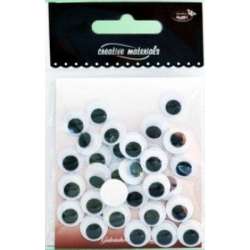 Oczy samoprzylepne okrągłe 12mm 30szt - 1