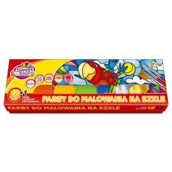 Farby do malowania na szkle 12 kol + 1 konturówka