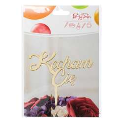 Drewniana dekoracja na patyczku - Kocham Cię