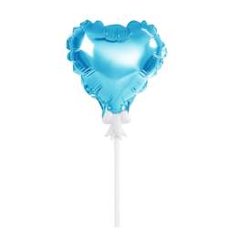 Balon foliowy na patyczku serce niebieski