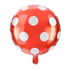 Balon foliowy kropki czerwony