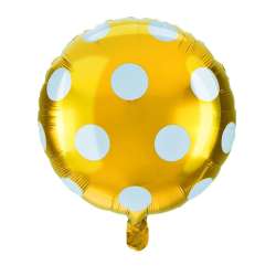 Balon foliowy kropki złoty