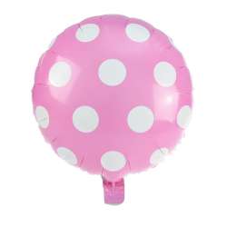 Balon foliowy kropki jasnoróżowy