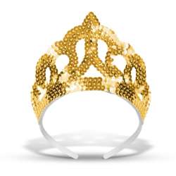Tiara z cekinami złota