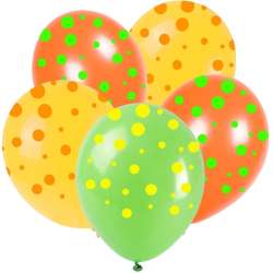 Balony neonowe kropki 28cm 5szt